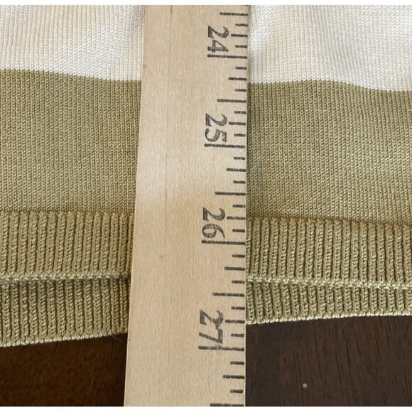 Josephine Chaus Womens 1 US 1X Gold Ivory Sweater Short Sleeve Silk Blend NEW - Picture 3 of 9